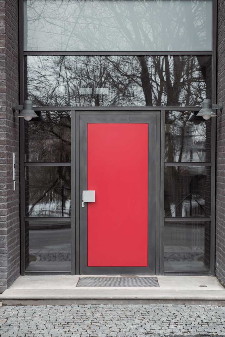 red-entrance-doors-contemporary-building